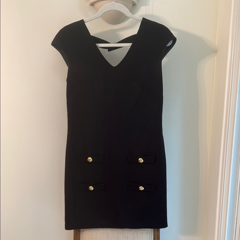 Elegant Black Dress with Gold Accents